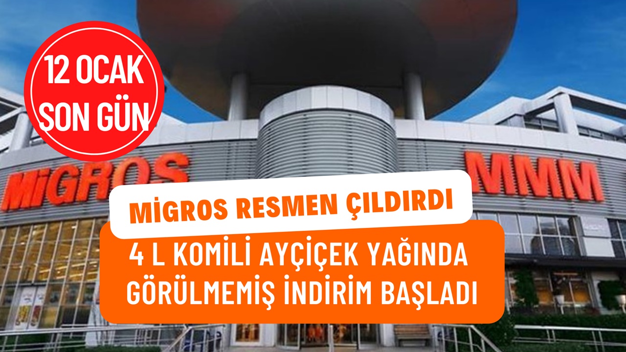 Migros ayçiçek yağı indirimini kaçıran üzülür! 3 gün sonra bitiyor, Komili 4 L ayçiçek yağı şok fiyata düştü